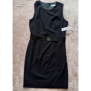 Vicky Tiel Black‎ Belted Slvless Dress Classic Minimalist Office to Cocktail 12